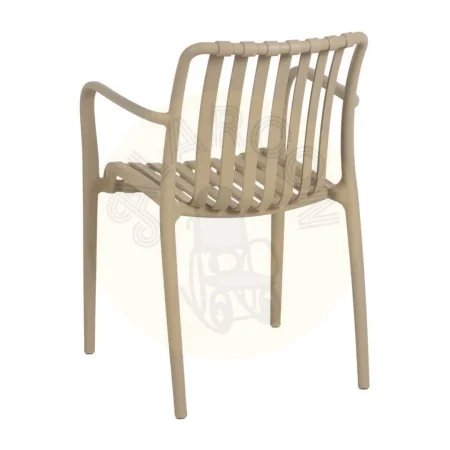 Silla apilable de polipropileno beige para exterior 56x57x81cm - Ixia - 614308IX - foto-secundaria-3