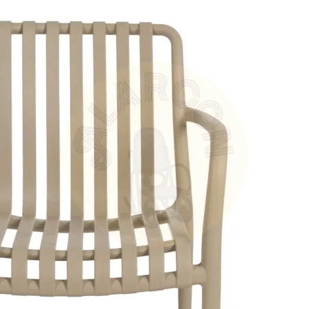 Silla apilable de polipropileno beige para exterior 56x57x81cm - Ixia - 614308IX - foto-secundaria-4