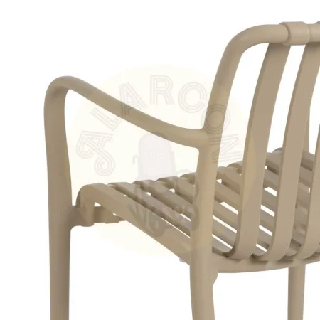 Silla apilable de polipropileno beige para exterior 56x57x81cm - Ixia - 614308IX - foto-secundaria-8