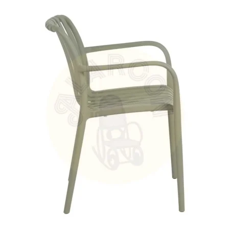 Silla apilable verde de polipropileno 56x57x81cm - Ixia - 614309IX - foto-secundaria-2