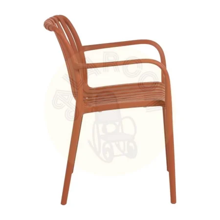 Silla apilable terracota de polipropileno 56x57x81cm - Ixia - 614310IX - foto-secundaria-2