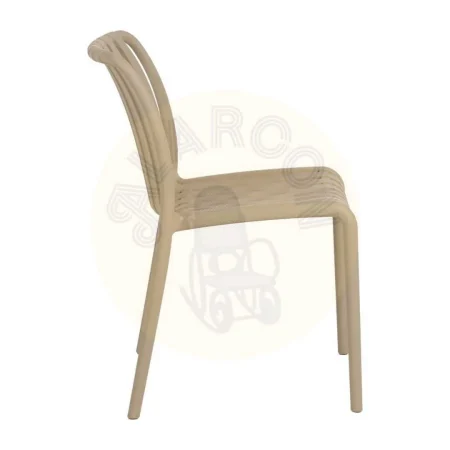 Silla apilable beige en polipropileno 50x58x80cm - Ixia - 614311IX - foto-secundaria-2
