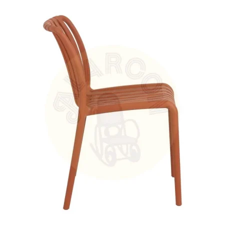 Silla apilable de polipropileno color terracota 50x58x80cm - Ixia - 614313IX - foto-secundaria-2