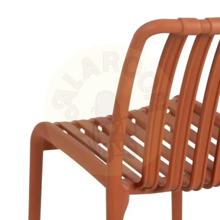 Silla apilable de polipropileno color terracota 50x58x80cm - Ixia - 614313IX - foto-secundaria-7