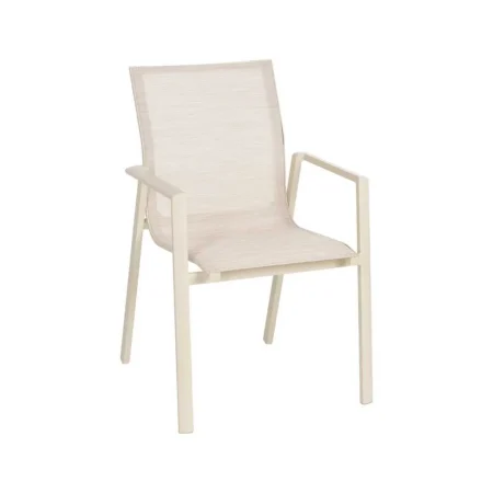 Silla apilable de aluminio y textileno apta para exterior 57x62.50x88cm - Ixia - 614438IX - foto-blanco