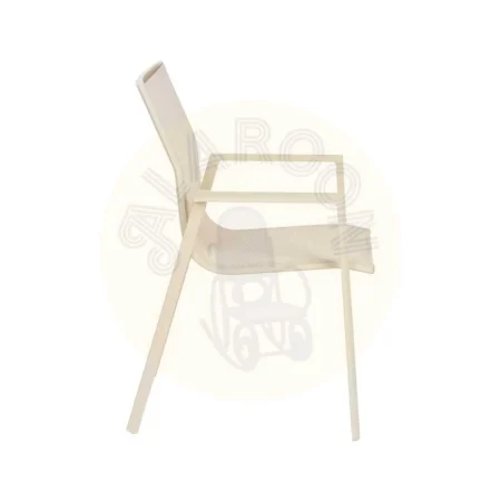 Silla apilable de aluminio y textileno apta para exterior 57x62.50x88cm - Ixia - 614438IX - foto-secundaria-1