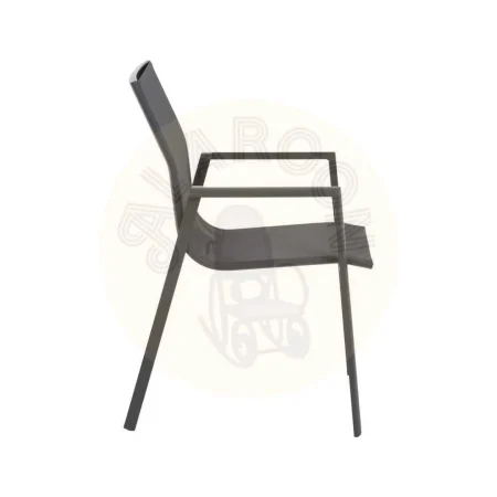 Silla apilable de aluminio y textileno para exterior altura asiento 44.5cm altura respaldo 45cm 56.50x61.50x88.50cm - Ixia - 614439IX - foto-secundaria-1