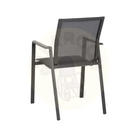 Silla apilable de aluminio y textileno para exterior altura asiento 44.5cm altura respaldo 45cm 56.50x61.50x88.50cm - Ixia - 614439IX - foto-secundaria-2