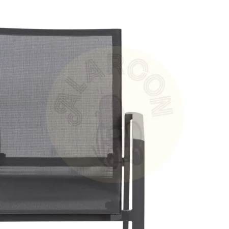 Silla apilable de aluminio y textileno para exterior altura asiento 44.5cm altura respaldo 45cm 56.50x61.50x88.50cm - Ixia - 614439IX - foto-secundaria-3