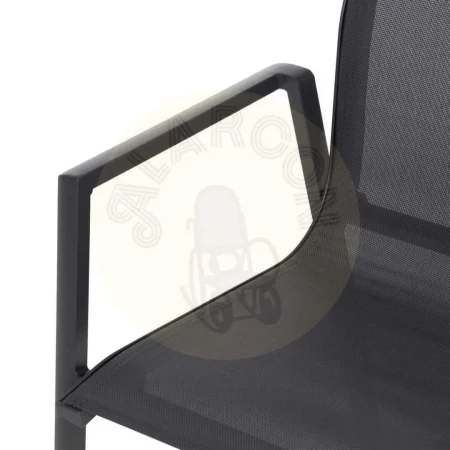 Silla apilable de aluminio y textileno para exterior altura asiento 44.5cm altura respaldo 45cm 56.50x61.50x88.50cm - Ixia - 614439IX - foto-secundaria-4