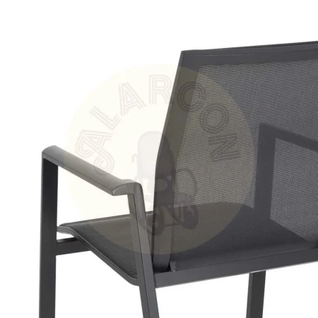 Silla apilable de aluminio y textileno para exterior altura asiento 44.5cm altura respaldo 45cm 56.50x61.50x88.50cm - Ixia - 614439IX - foto-secundaria-8