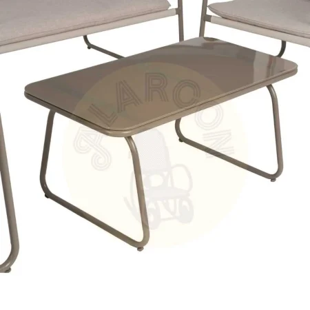 Conjunto jardín exterior en acero 1 sofá 2 sillones y mesa de centro con tablero de cristal templado 1x0x0cm - Ixia - 614443IX - foto-secundaria-2