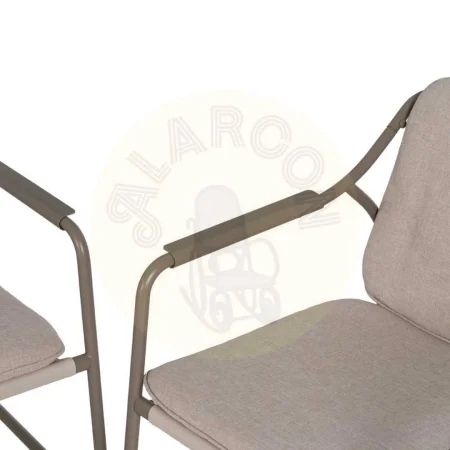 Conjunto jardín exterior en acero 1 sofá 2 sillones y mesa de centro con tablero de cristal templado 1x0x0cm - Ixia - 614443IX - foto-secundaria-6