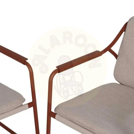 Conjunto de jardín en acero 1 sofá 2 sillones y mesa de centro con tablero de cristal templado 1x0x0cm - Ixia - 614444IX - foto-secundaria-5