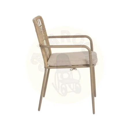 Silla de aluminio para exterior con cojín desenfundable tapizado en olefina relleno 4cm foam y algodón 58x62x85cm - Ixia - 614446IX - foto-secundaria-1