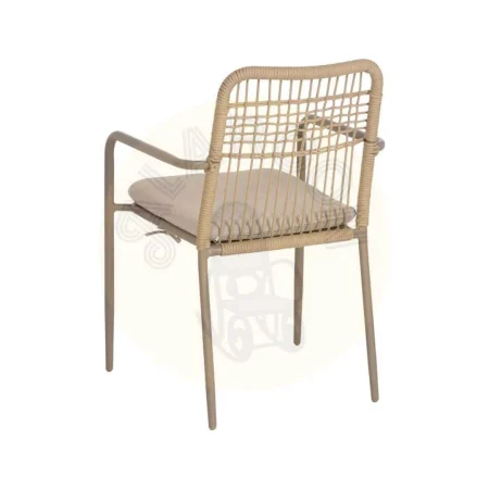 Silla de aluminio para exterior con cojín desenfundable tapizado en olefina relleno 4cm foam y algodón 58x62x85cm - Ixia - 614446IX - foto-secundaria-2