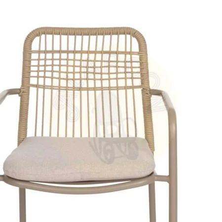 Silla de aluminio para exterior con cojín desenfundable tapizado en olefina relleno 4cm foam y algodón 58x62x85cm - Ixia - 614446IX - foto-secundaria-3