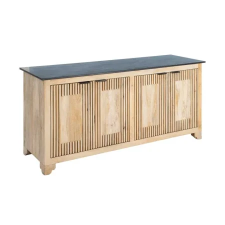 Aparador de madera de mango y mármol para salón con puertas 179x57x90cm - Ixia - 614463IX - foto-blanco