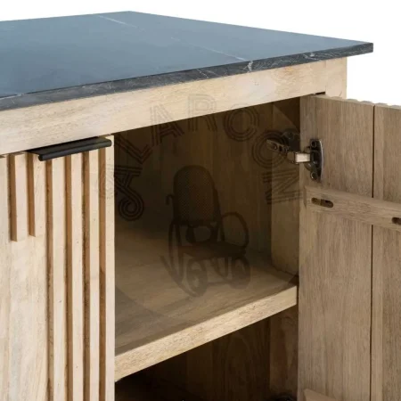 Aparador de madera de mango y mármol para salón con puertas 179x57x90cm - Ixia - 614463IX - foto-secundaria-3