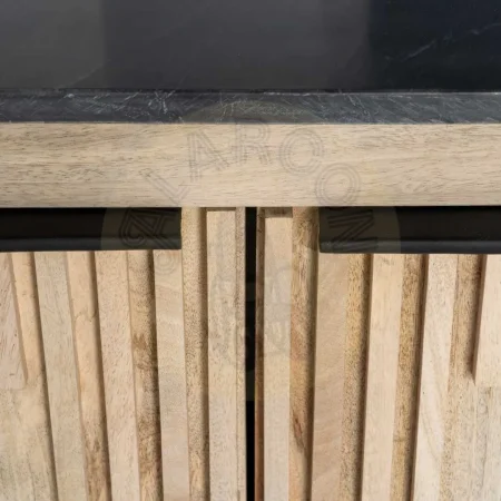 Aparador de madera de mango y mármol para salón con puertas 179x57x90cm - Ixia - 614463IX - foto-secundaria-4