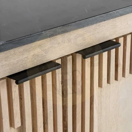 Aparador de madera de mango y mármol para salón con puertas 179x57x90cm - Ixia - 614463IX - foto-secundaria-6