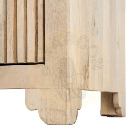 Aparador de madera de mango y mármol para salón con puertas y patas 7,5cm 95x57x90cm - Ixia - 614464IX - foto-secundaria-12