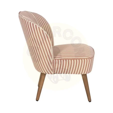 Sillón de rayas terracota en madera de caucho 54x64x73cm - Ixia - 614509IX - foto-secundaria-1