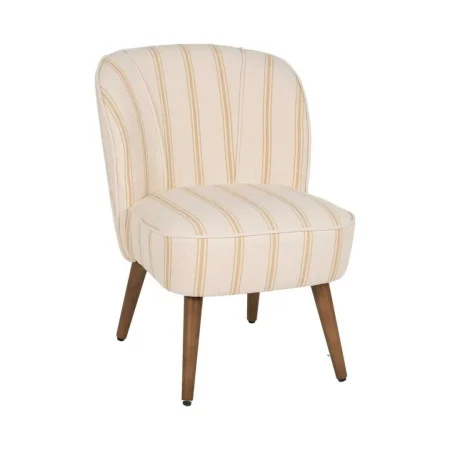 Sillón Rayas miel en madera de caucho 54x64x73cm - Ixia - 614510IX - foto-blanco