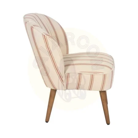 Sillón con rayas terracota en madera de caucho 54x64x73cm - Ixia - 614511IX - foto-secundaria-1