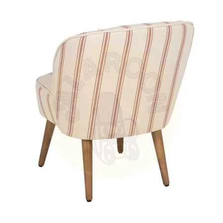 Sillón con rayas terracota en madera de caucho 54x64x73cm - Ixia - 614511IX - foto-secundaria-2