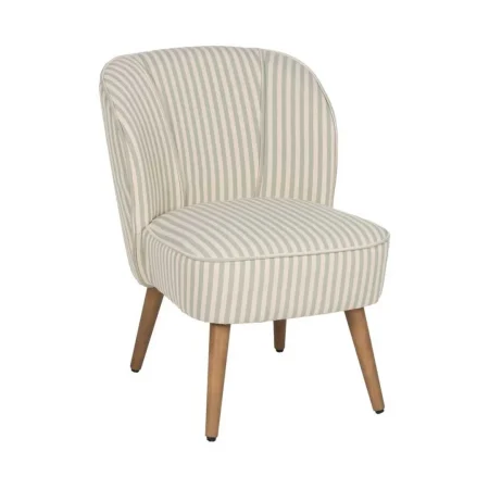Sillón Rayas verde en madera de caucho 54x64x73cm - Ixia - 614512IX - foto-blanco