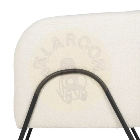 Sillón blanco en tejido y metal para salón con relleno de foam y algodón elástico 68x66x74cm - Ixia - 614513IX - foto-secundaria-4