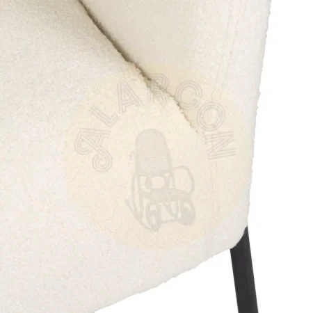 Sillón blanco en tejido y metal para salón con relleno de foam y algodón elástico 68x66x74cm - Ixia - 614513IX - foto-secundaria-7