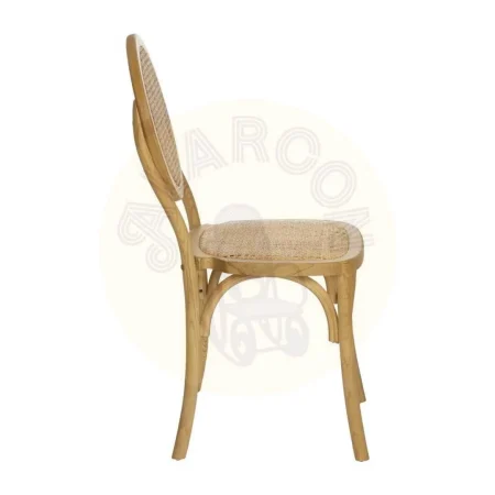 Silla natural en madera de olmo y ratán asiento 46cm 45x57x92cm - Ixia - 614568IX - foto-secundaria-1