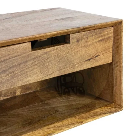 Mesita flotante de madera de mango color miel con cajón 40x25x23cm - Ixia - 614593IX - foto-secundaria-2