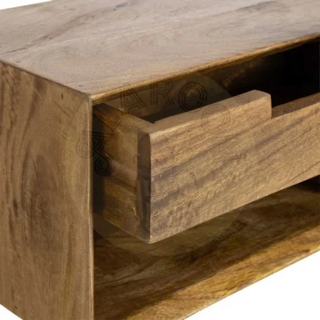 Mesita flotante de madera de mango color miel con cajón 40x25x23cm - Ixia - 614593IX - foto-secundaria-3