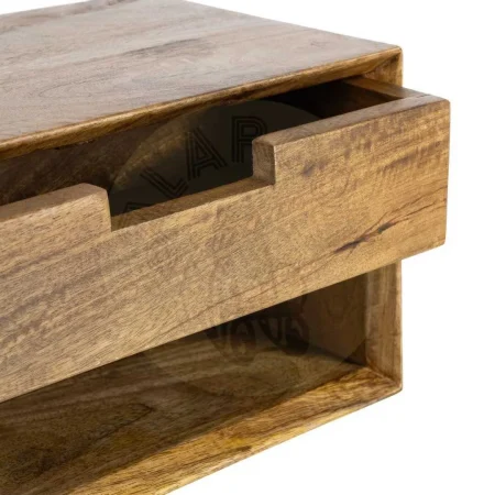 Mesita flotante de madera de mango color miel con cajón 40x25x23cm - Ixia - 614593IX - foto-secundaria-4