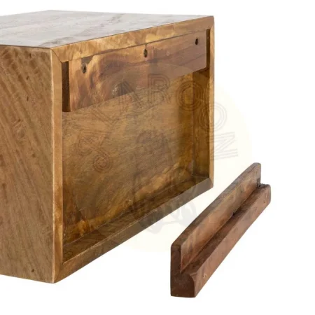 Mesita flotante de madera de mango color miel con cajón 40x25x23cm - Ixia - 614593IX - foto-secundaria-7