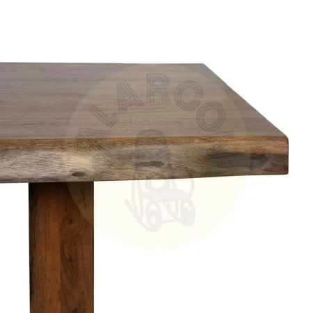 Mesa de comedor marrón de madera de acacia con patas regulables en 3 posiciones 180x90x77cm - Ixia - 614595IX - foto-secundaria-3