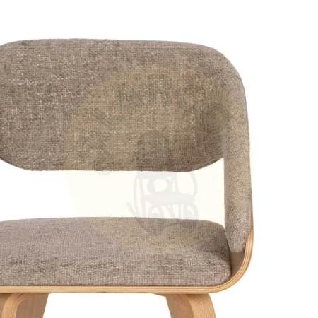 Silla tapizada en tejido beige y marrón con estructura en madera de haya 51x55x75cm - Ixia - 614598IX - foto-secundaria-3