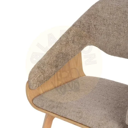 Silla tapizada en tejido beige y marrón con estructura en madera de haya 51x55x75cm - Ixia - 614598IX - foto-secundaria-4