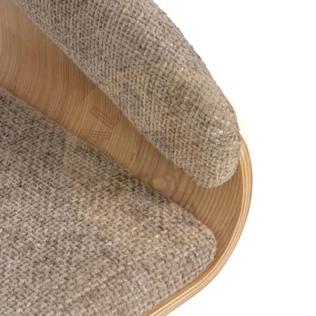 Silla tapizada en tejido beige y marrón con estructura en madera de haya 51x55x75cm - Ixia - 614598IX - foto-secundaria-8