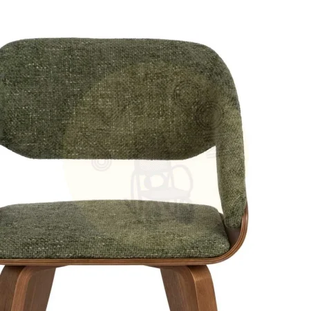 Silla tapizada en tejido verde y marrón con estructura de madera de haya 51x55x75cm - Ixia - 614599IX - foto-secundaria-3