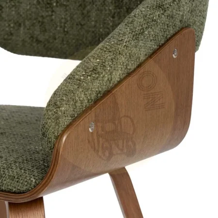 Silla tapizada en tejido verde y marrón con estructura de madera de haya 51x55x75cm - Ixia - 614599IX - foto-secundaria-7