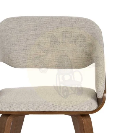 Silla tapizada en tejido gris marrón con estructura de madera de haya 51x55x75cm - Ixia - 614600IX - foto-secundaria-1