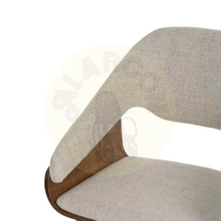 Silla tapizada en tejido gris marrón con estructura de madera de haya 51x55x75cm - Ixia - 614600IX - foto-secundaria-2