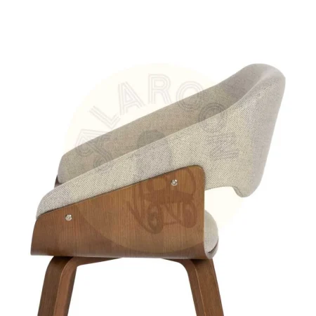 Silla tapizada en tejido gris marrón con estructura de madera de haya 51x55x75cm - Ixia - 614600IX - foto-secundaria-3