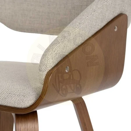 Silla tapizada en tejido gris marrón con estructura de madera de haya 51x55x75cm - Ixia - 614600IX - foto-secundaria-4