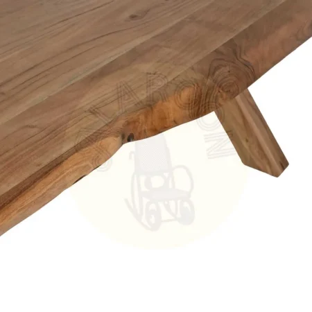 Mesa comedor natural en madera de acacia con tablero 5cm y patas regulables en 3 posiciones 280x100x76cm - Ixia - 614601IX - foto-secundaria-2