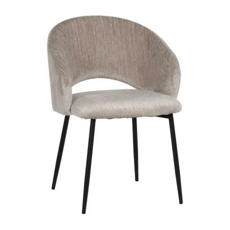 Silla tapizada en tejido poliéster color hielo con patas de hierro 58x60x80.50cm - Ixia - 614602IX - foto-blanco